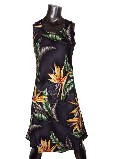Bird of Paradise #2 Women's Short Tank Flared Hawaiian Dress